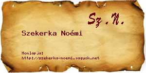 Szekerka Noémi névjegykártya